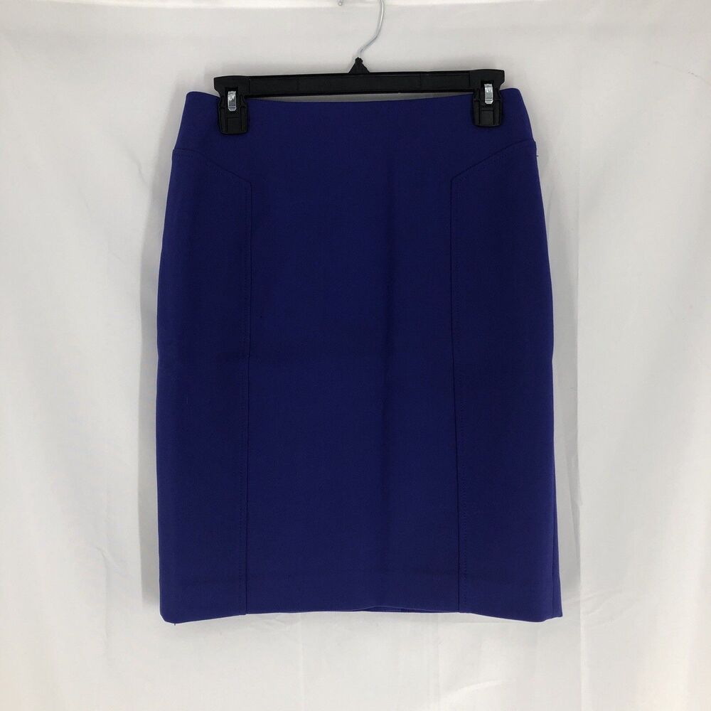 Halogen Pencil Skirt Size 4p Career Professional Suit Purple Blue Womens